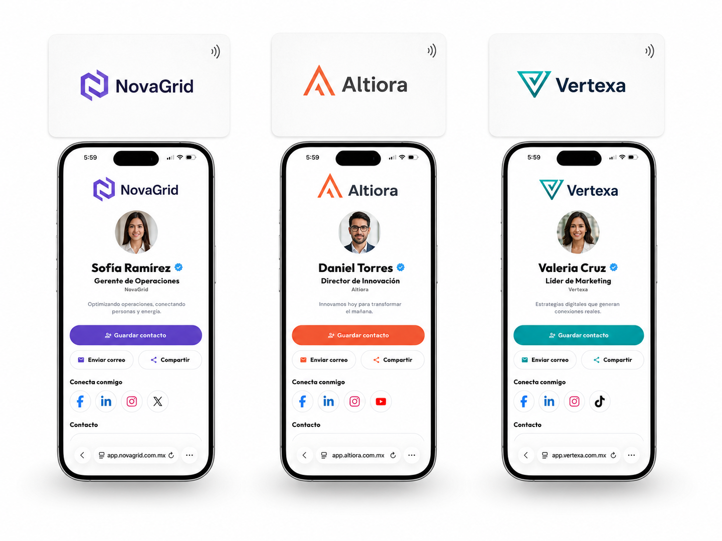 Perfiles digitales individuales TapLoop para colaboradores