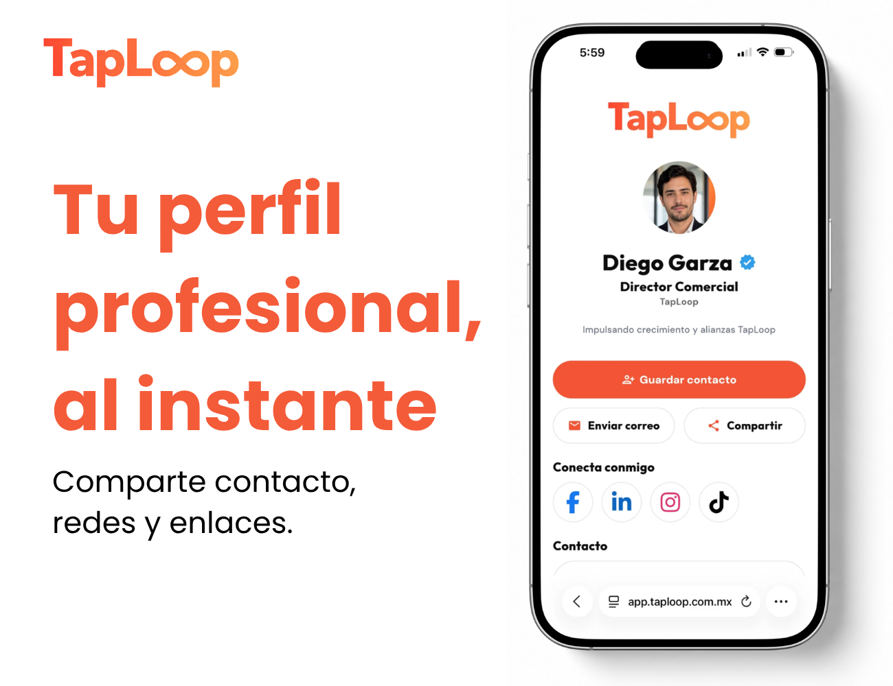 Miniatura de tarjeta NFC metálica TapLoop vista 3