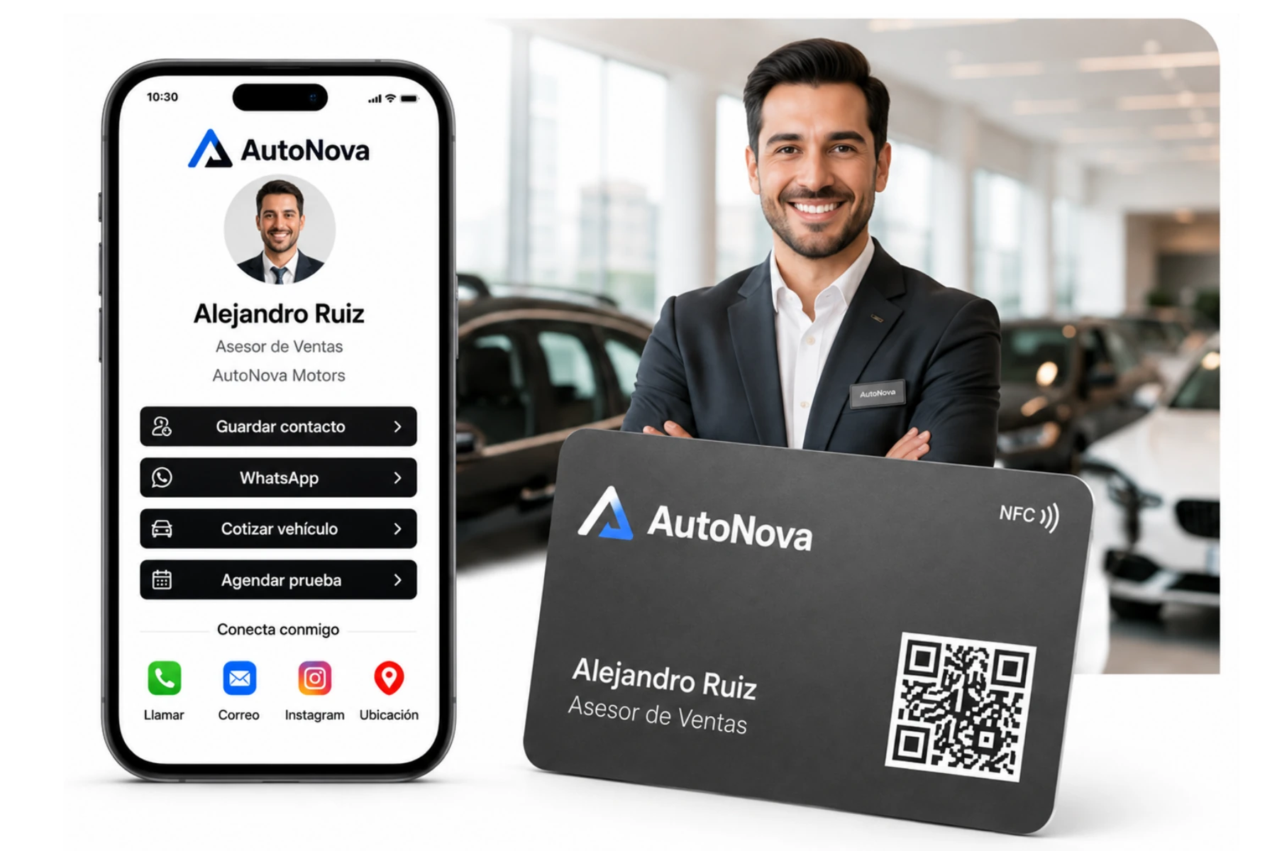 Equipo corporativo usando tarjetas TapLoop