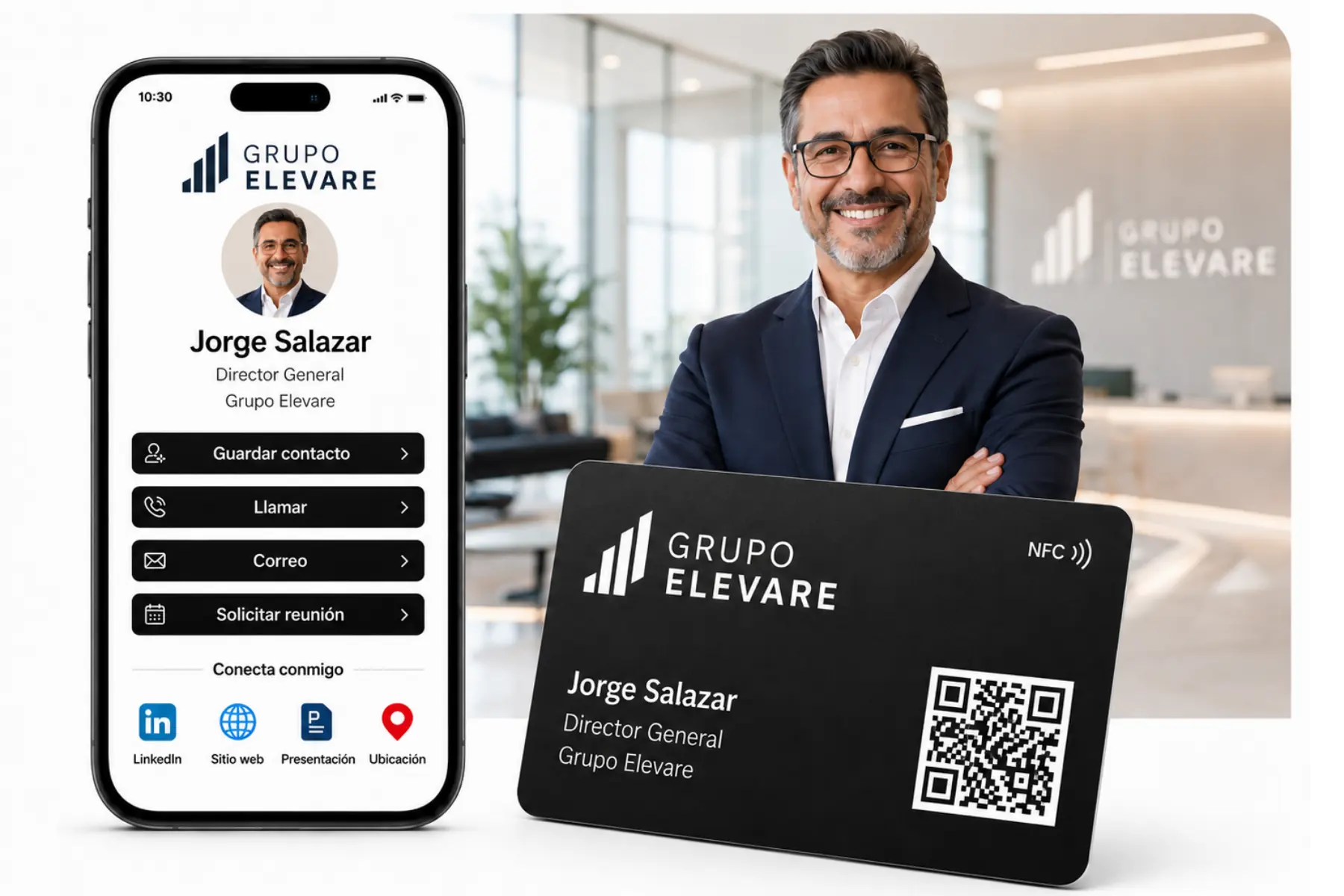 Directivos usando tarjetas TapLoop