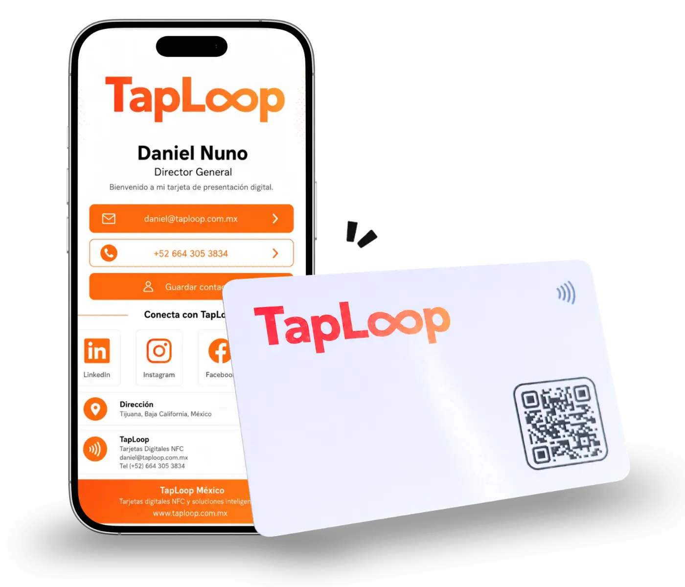 Tarjeta de presentaci&oacute;n digital NFC con perfil TapLoop