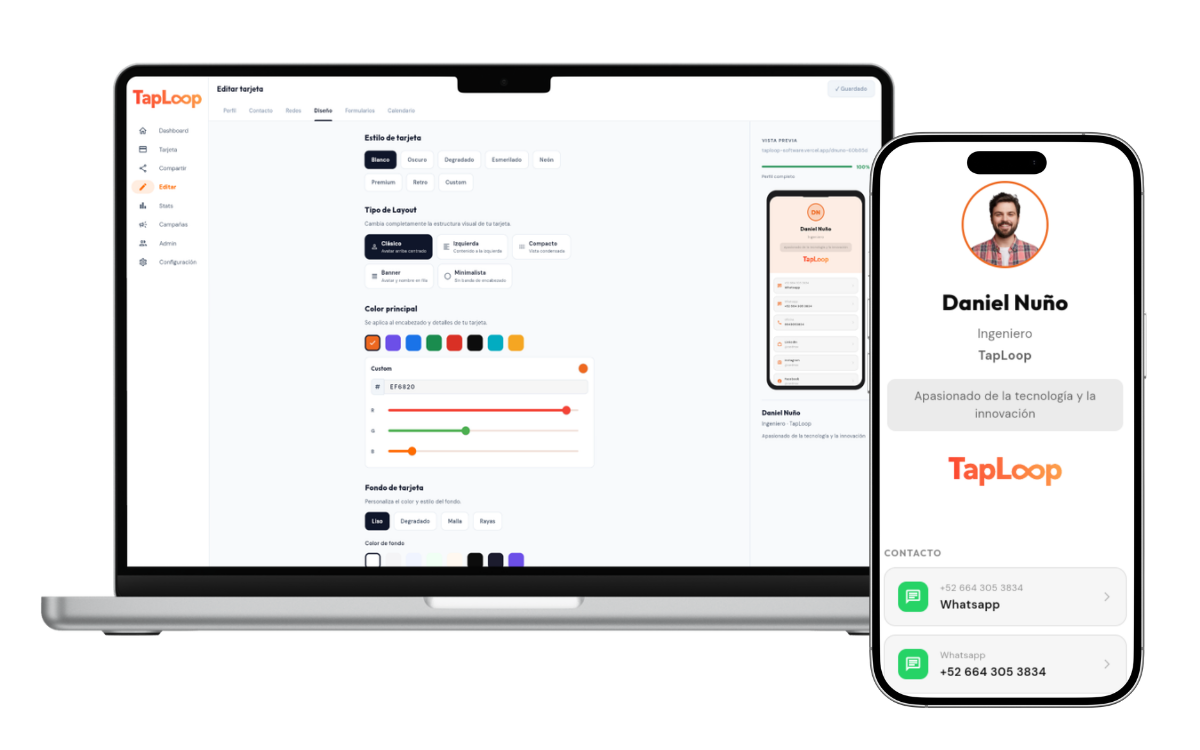 Actualización de perfil digital para tarjeta NFC personalizada