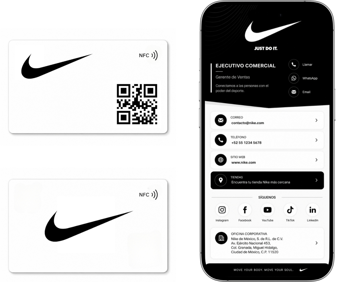 Tarjeta NFC TapLoop personalizada para Nike
