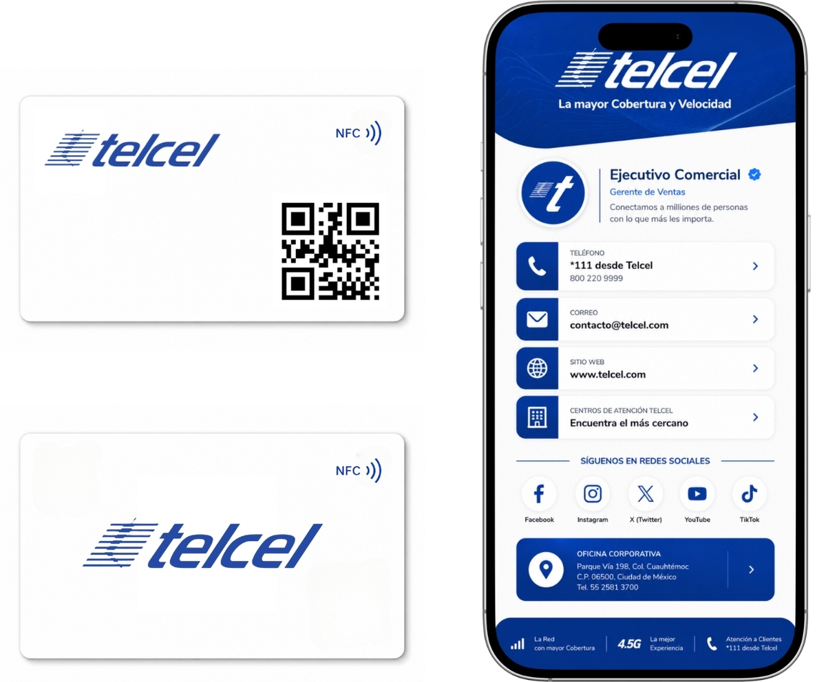 Tarjeta NFC TapLoop personalizada para Telcel