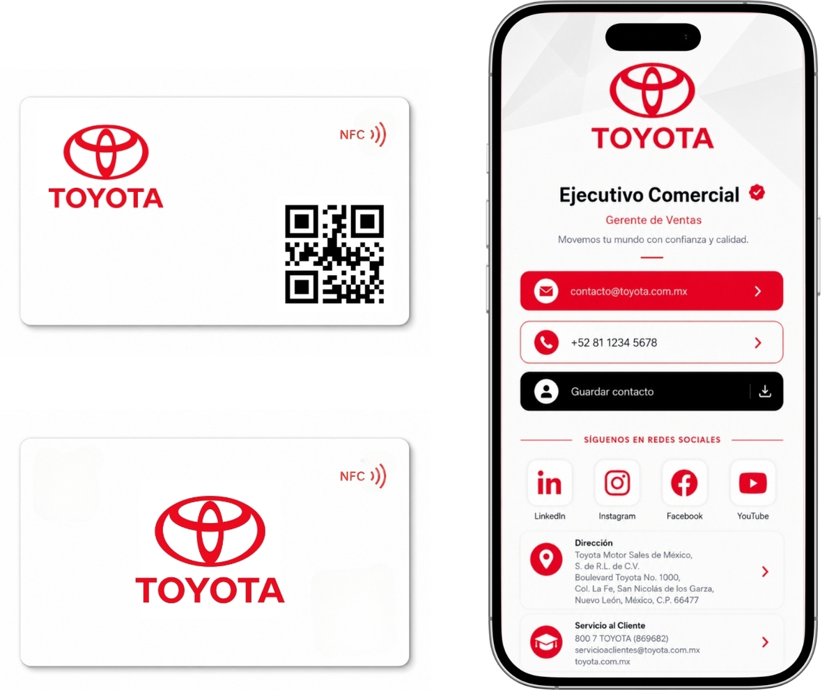 Tarjeta NFC TapLoop personalizada para Toyota